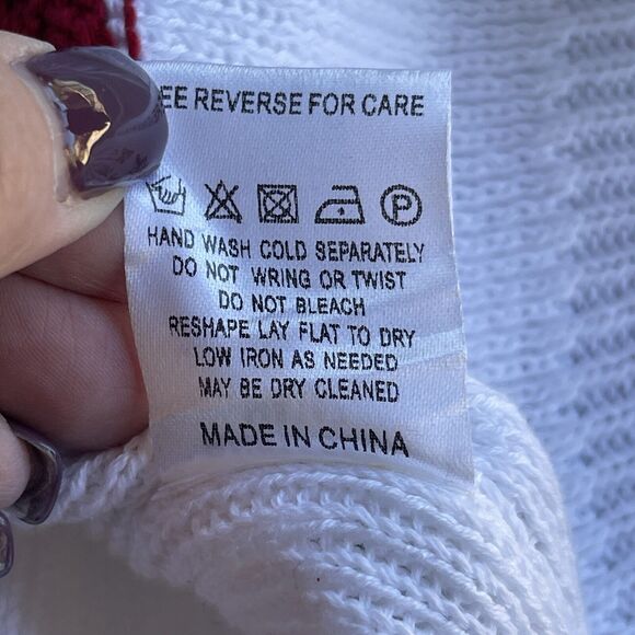 Miracle Sweater Womens Extra Small White Flag Patriotic Drop Shoulder - Picture 5 of 10